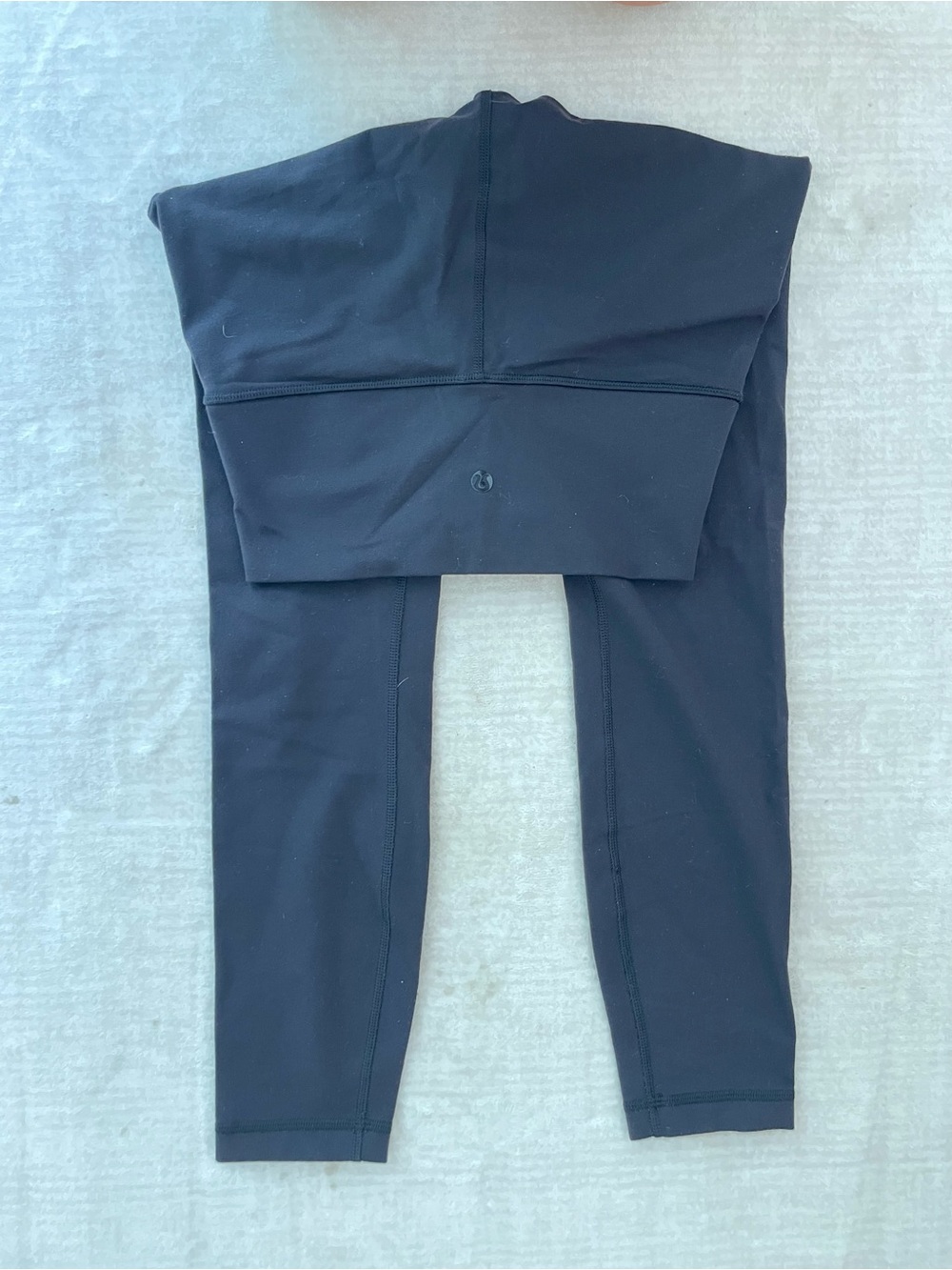 lululemon athletica Girls' Black Fold-Over Waist Leggings